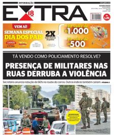 Capa do Jornal EXTRA de hoje