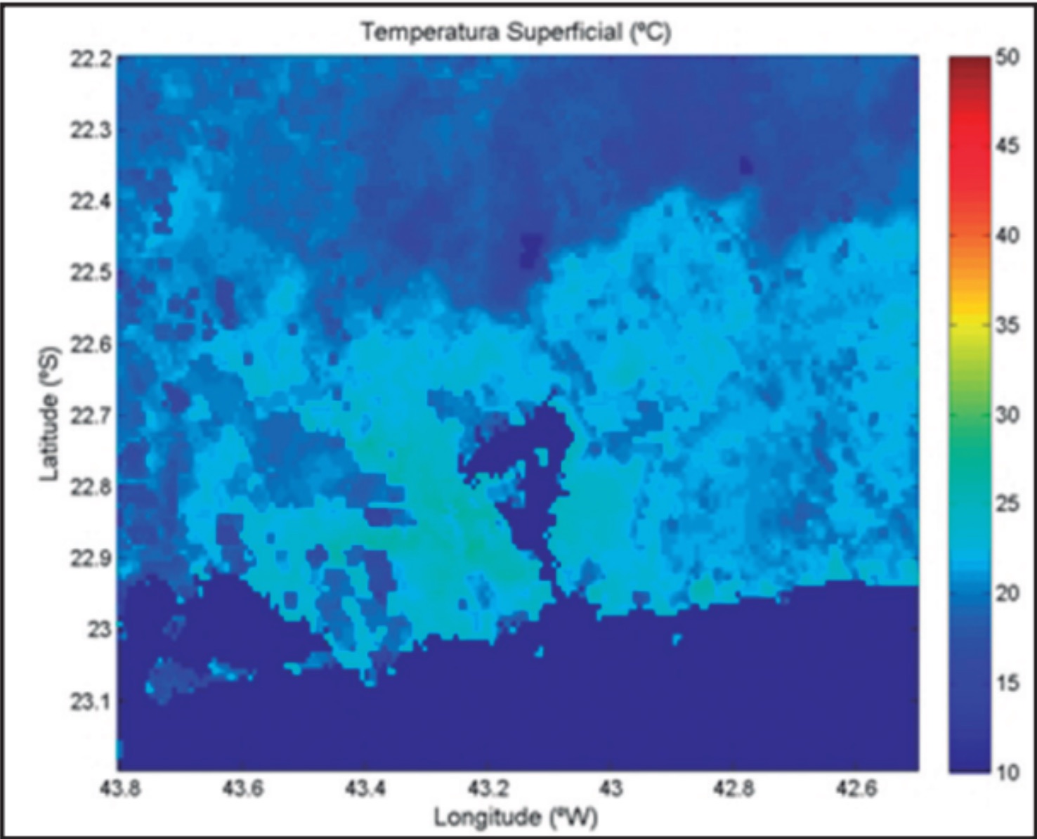 Média da temperatura Superficial Continental no verão em 02:00 UTC (23:00, horário do Rio).