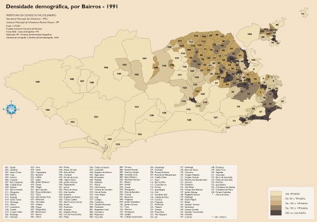 1326_densidade demográfica, por bairros - 1991