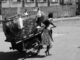Catadora carrega uma carroça. Foto: Cícero R. C. Omena