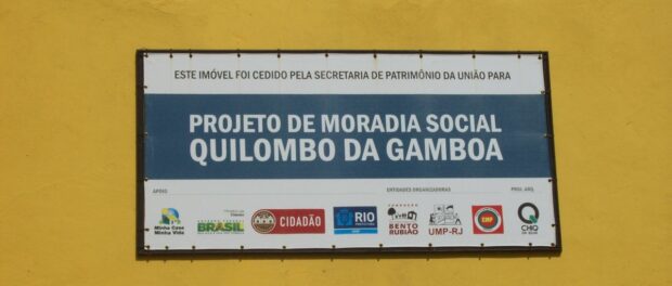 Projeto de moradia social Quilombo da Gamboa. Foto tirada da página do Facebook do Quilombo da Gamboa.
