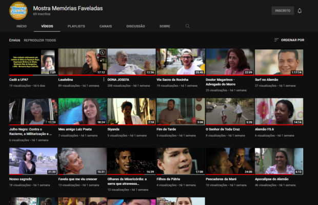 Print do Canal do Youtube Mostra Memórias Faveladas