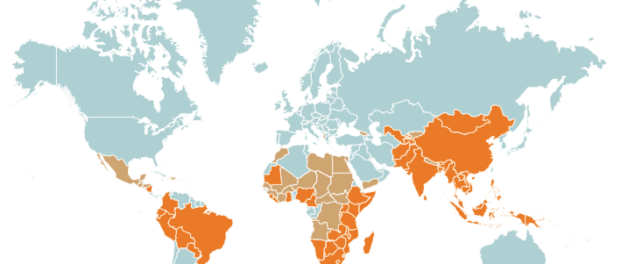Mapa de países cobertos pelo Land Portal
