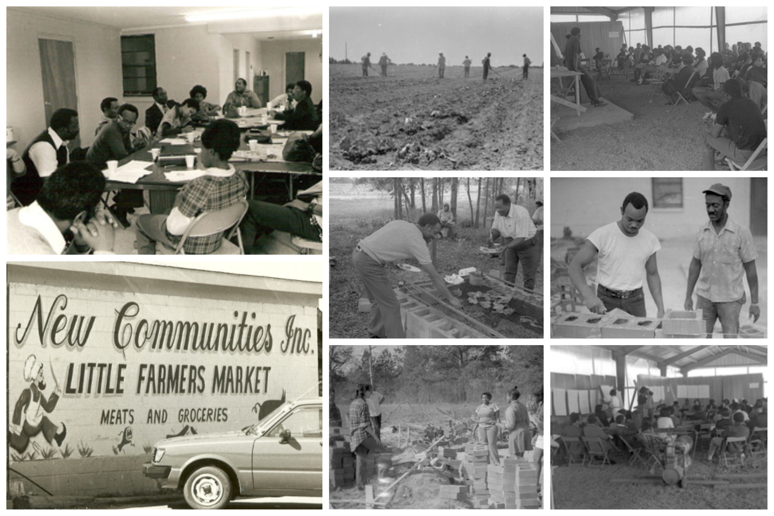 O primeiro TTC, New Communities, foi realizado por agricultores negros norte-americanos através de um grande processo de mobilização social em 1969. Imagens: NewCommunities.com