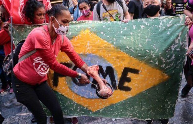 Com aumento nos preços de itens básicos, brasileiros enfrentam escalada da fome. Foto: Lucas Martins/Jornalistas Livres