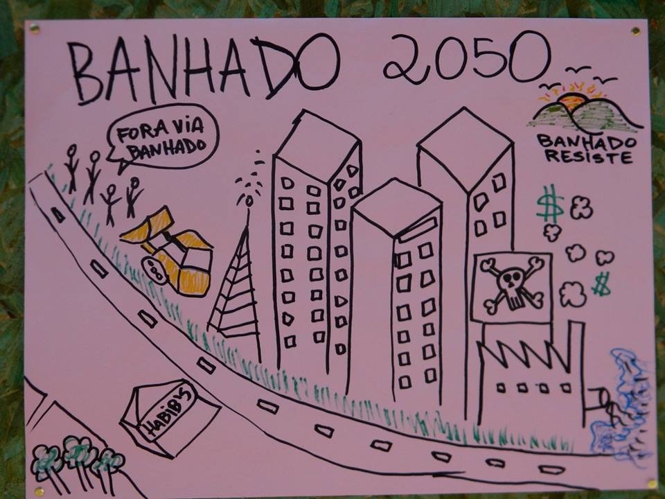 Desenho da comunidade de Banhado em 2050. Foto: Douglas Almeida