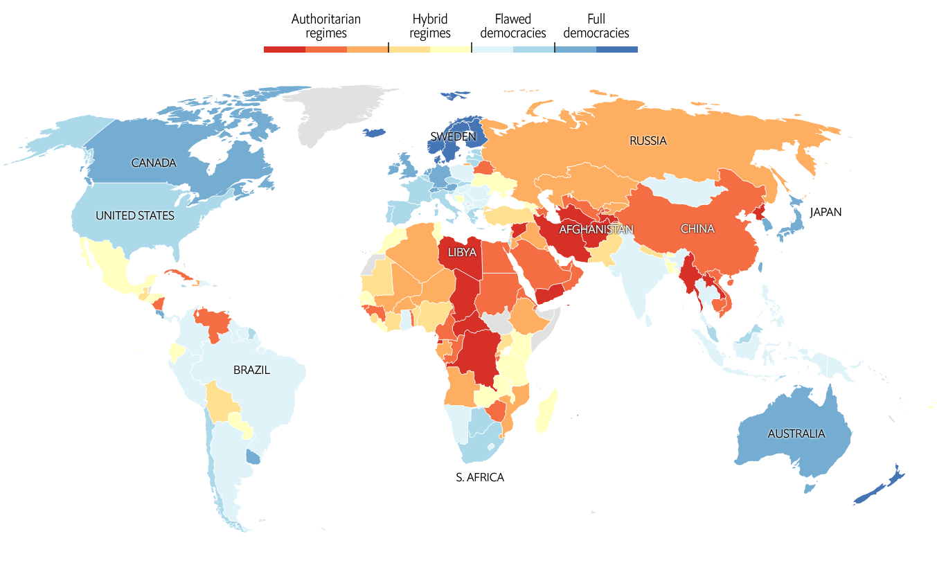 A democracia no Brasil foi classificada como “falha” pelo Global Democracy Index, que toma como base algumas variáveis ​​consideradas essenciais para um bom desenvolvimento democrático.