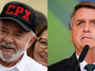 Montagem Carta Capital: Lula à esquerda, usando o Boné com a sigla CPX e, à direita, Bolsonaro