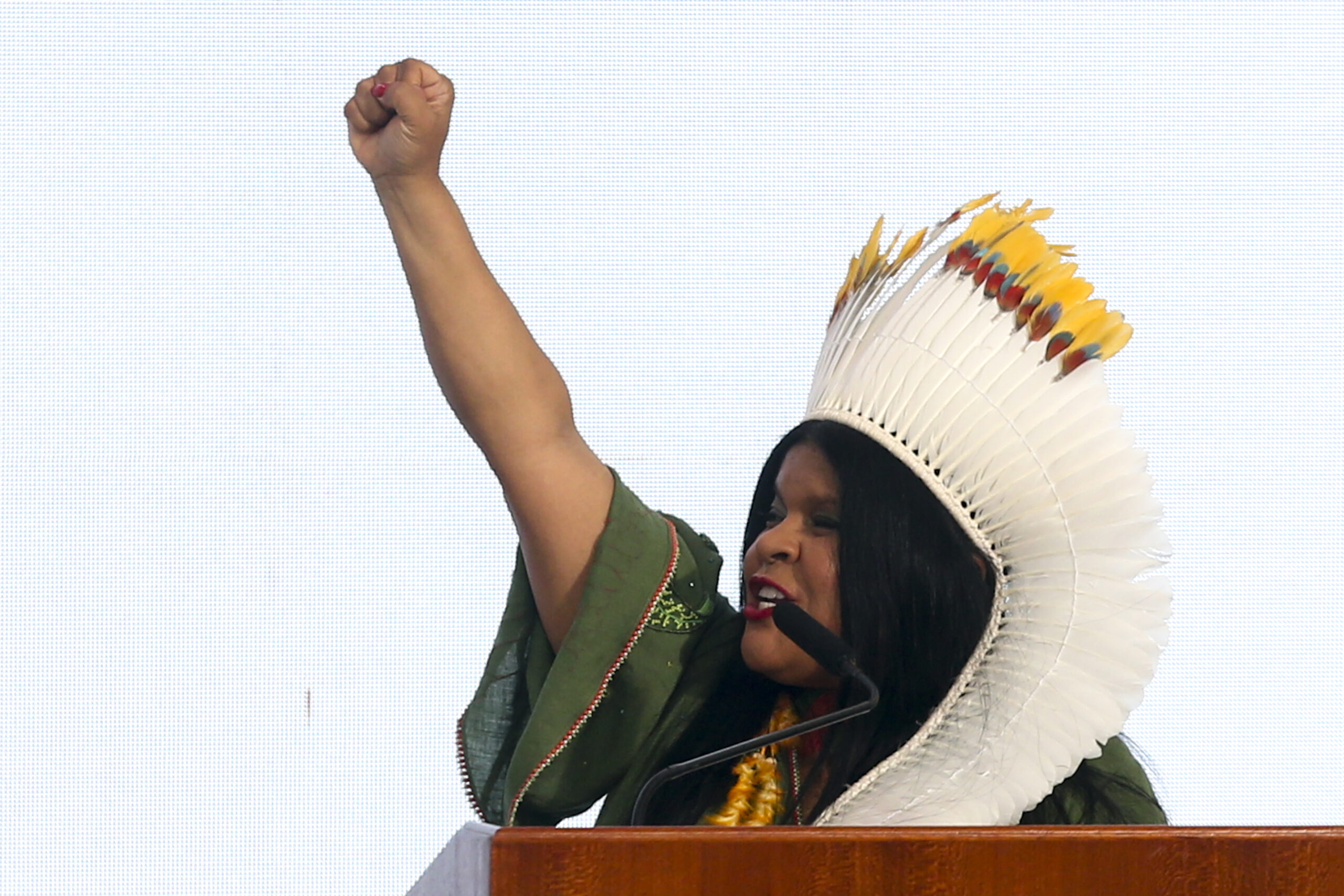 Posse da ministra dos Povos Indígenas, Sonia Guajajara, no Palácio do Planalto. Foto: Valter Campanato/Agência Brasil 