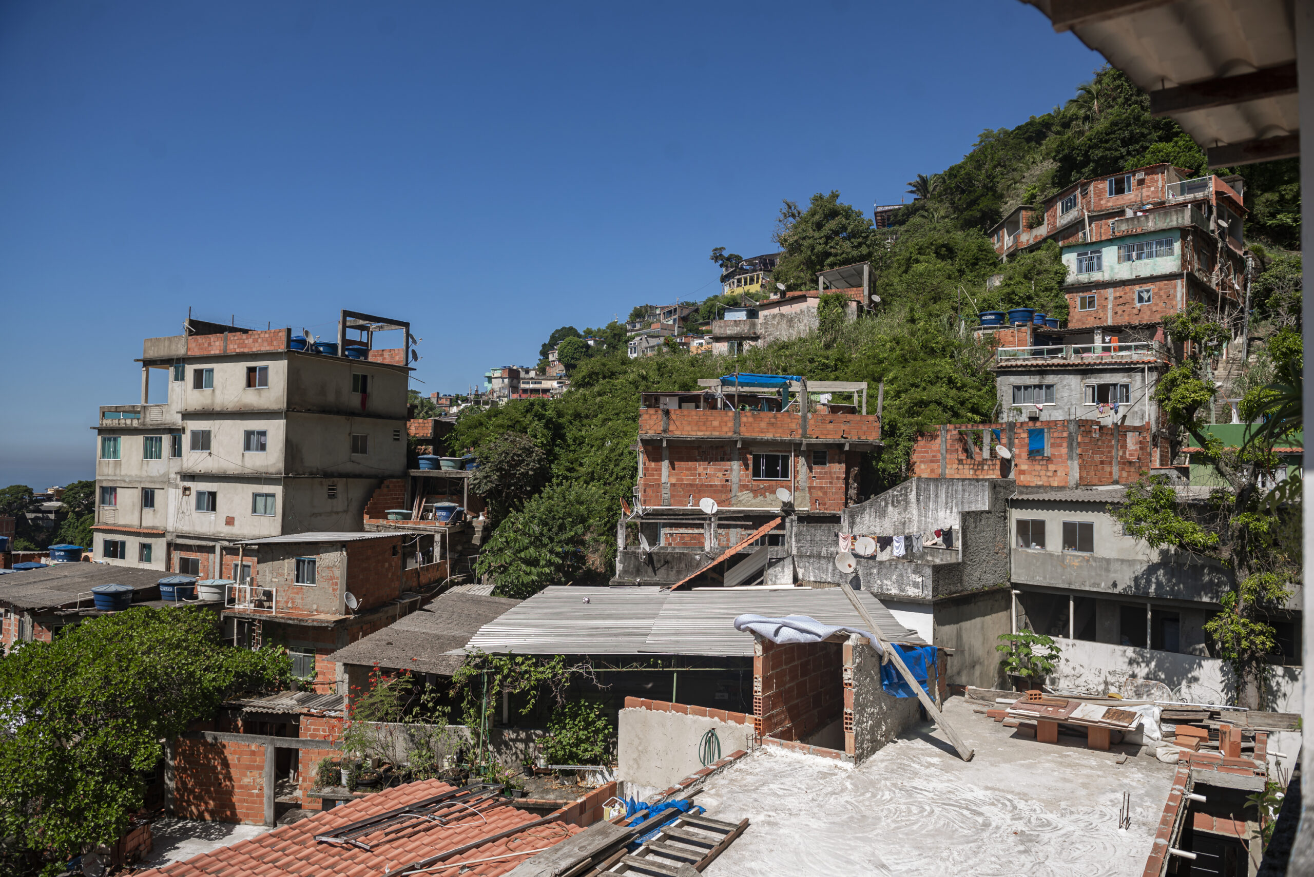 Casas na área demarcada para ser removida na Jaqueira, parte alta do Vidigal. Foto: Igor Albuquerque