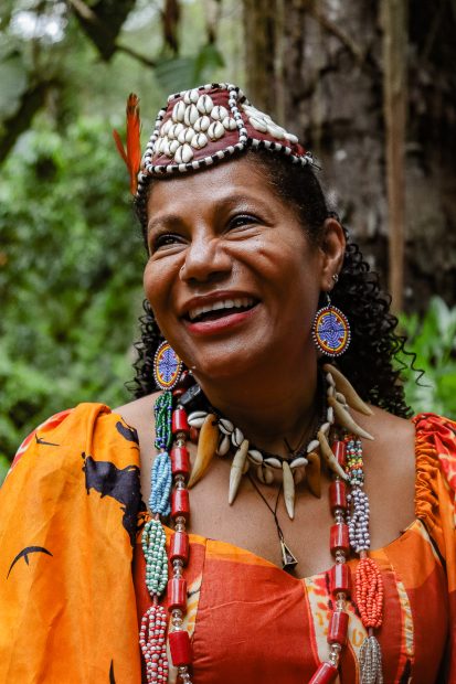 Rainha Diambi em visita ao Quilombo do Camorim. Foto: Rhuan Gonçalves