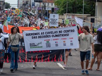 Rede Favela Sustentável na Marcha Global pelo Clima durante a COP30 em Belém. Foto: Bárbara Dias