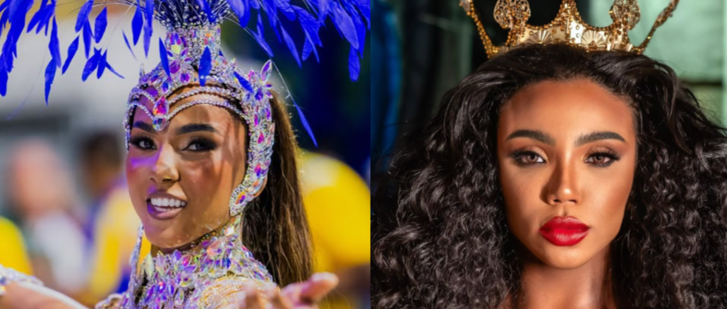 Rainhas da Favela, Mayara Lima, do Paraíso do Tuiuti, e Evelyn Bastos, da Estação Primeira de Mangueira, ambas crias de favela e das comunidades de suas escolas de samba desde criança. Foto: Montagem RioOnWatch