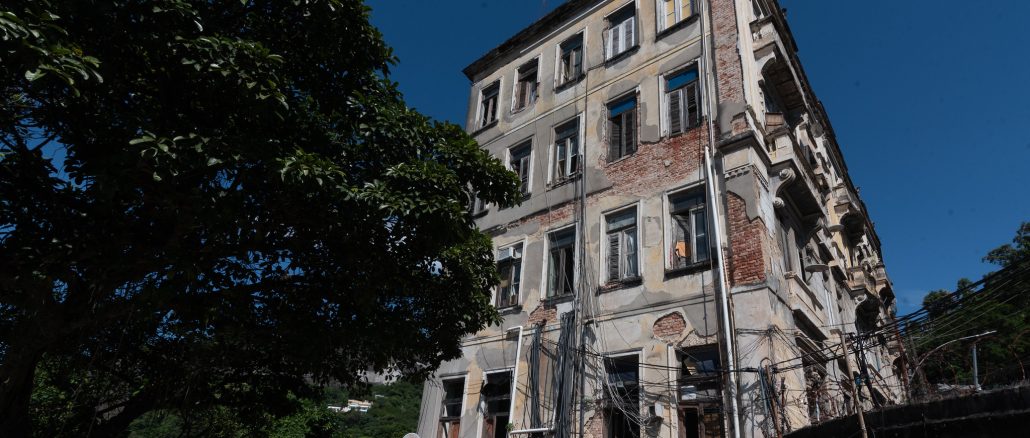 Casarão da Cândido Mendes, em Santa Teresa, onde moram 64 famílias, uma ocupação que começou nos anos de 1990. Foto: Barbara Dias