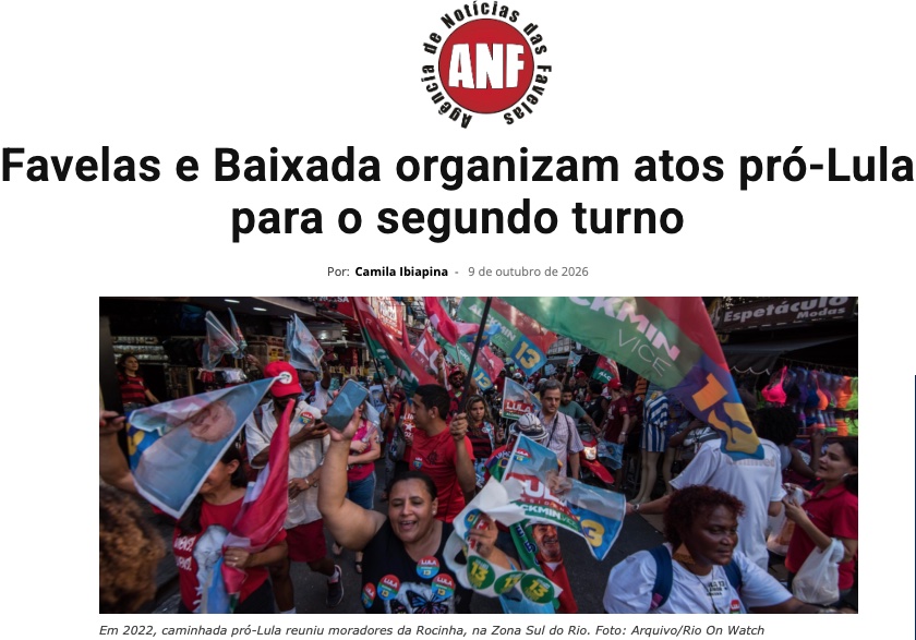 Favelas e Baixada mobilizam diversas ações pró-democracia. Foto: Agência de Notícias das Favelas